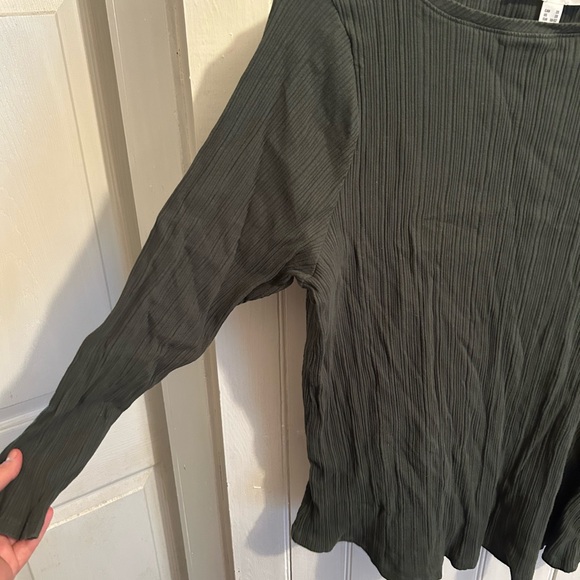 Addition Elle 2x green Ribbed long sleeve top - Picture 2 of 3
